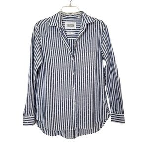 Grayson By Frank & Eileen The Hero Blue White Striped Button Up Shirt Size M